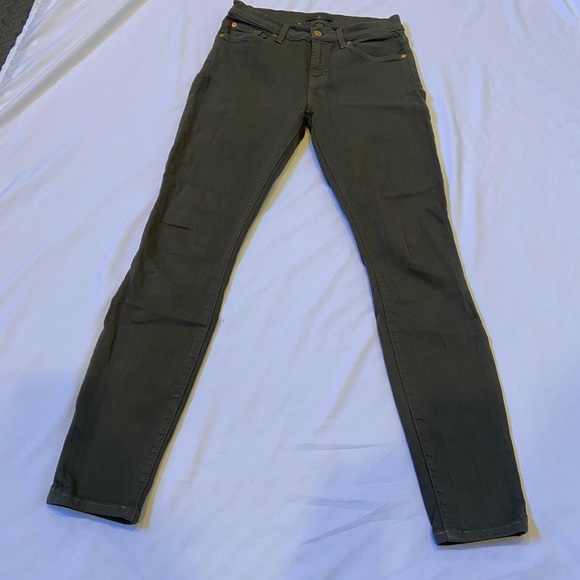 7 For All Mankind 26 olive / army green women’s jeans - Picture 8 of 16
